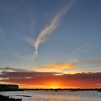 Buy canvas prints of Hometown Brightlingsea sunrise colours  by Tony lopez
