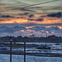 Buy canvas prints of Sky cloudscape sunrise over Brightlingsea Harbour  by Tony lopez