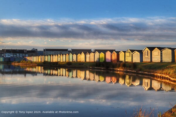 Brightlingsea  Sunrise  Reflections Picture Board by Tony lopez