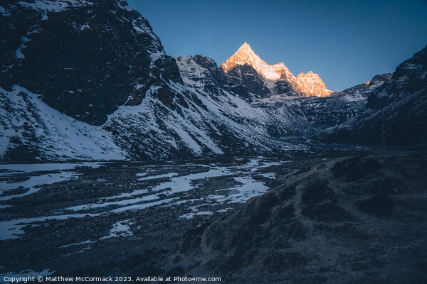 Morning Sun on a Mountain Peak Picture Board by Matthew McCormack