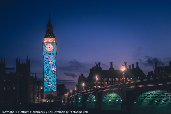 Big Ben Coronation Lights 3 Picture Board by Matthew McCormack