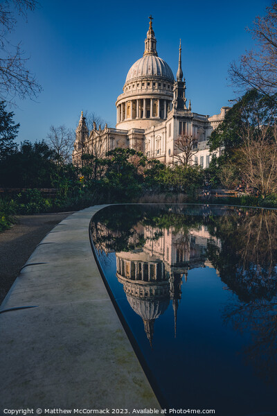 St Pauls Reflection Picture Board by Matthew McCormack