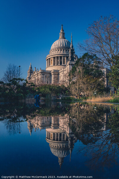 St Pauls Reflection Picture Board by Matthew McCormack
