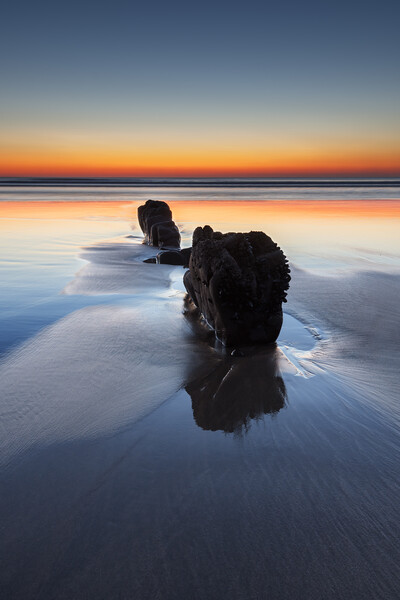 Sunset at Northcott Mouth, Cornwall, UK Picture Board by Kevin Howchin