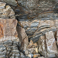 Buy canvas prints of Rock Detail Northcott Mouth, Cornwall by Kevin Howchin