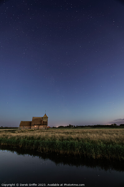 Thomas a Becket church under night sky Picture Board by Derek Griffin