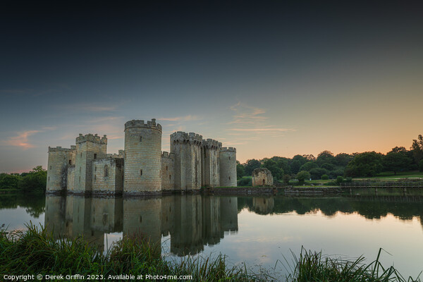 Sunset at Bodiam Castle Picture Board by Derek Griffin
