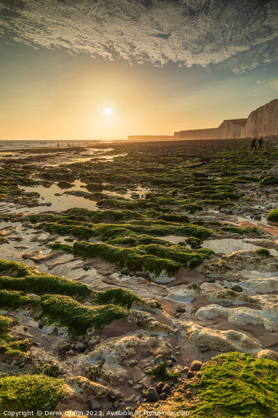 Sunset at Birling Gap Picture Board by Derek Griffin
