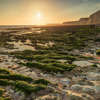 Buy canvas prints of Sunset at Birling Gap by Derek Griffin