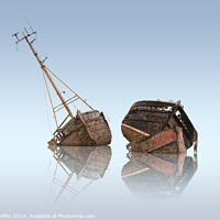 Buy canvas prints of Wrecks – Pin Mill boat wrecks II by Derek Griffin