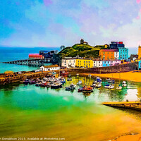 Buy canvas prints of Vibrant Tenby Harbour by Ian Donaldson
