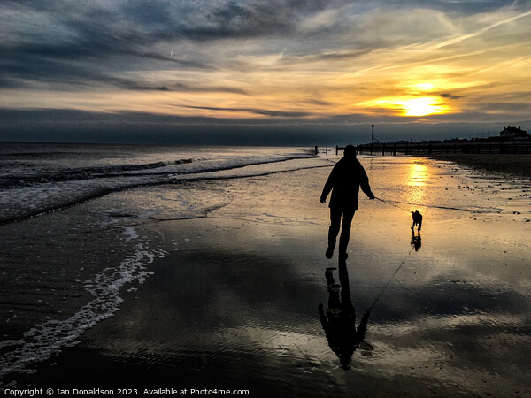 Beach Walk at Dawn Picture Board by Ian Donaldson