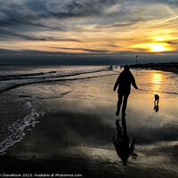 Buy canvas prints of Beach Walk at Dawn by Ian Donaldson