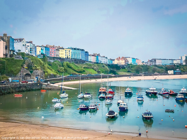 Colourful Tenby  Harbour Picture Board by Ian Donaldson