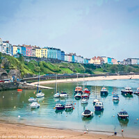 Buy canvas prints of Colourful Tenby  Harbour by Ian Donaldson