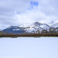 Buy canvas prints of Snow covered field and hills by Darrell Evans