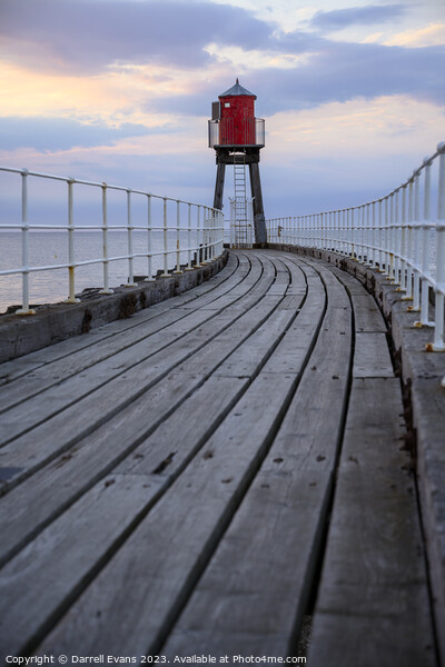 Whitby East Pier Picture Board by Darrell Evans