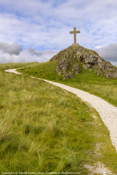 Cross on Llanddwyn Island Picture Board by Darrell Evans