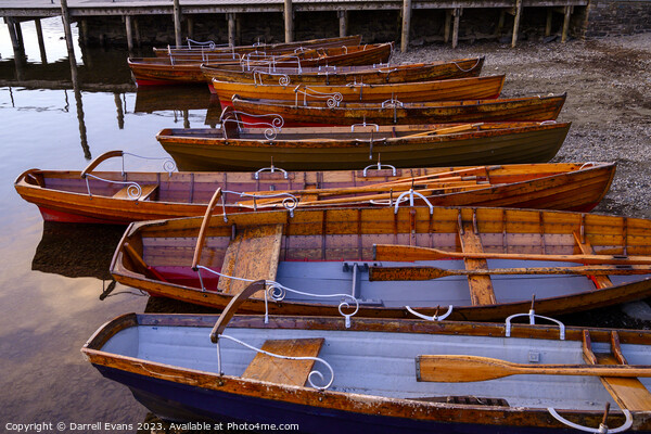 Boats in a row Picture Board by Darrell Evans