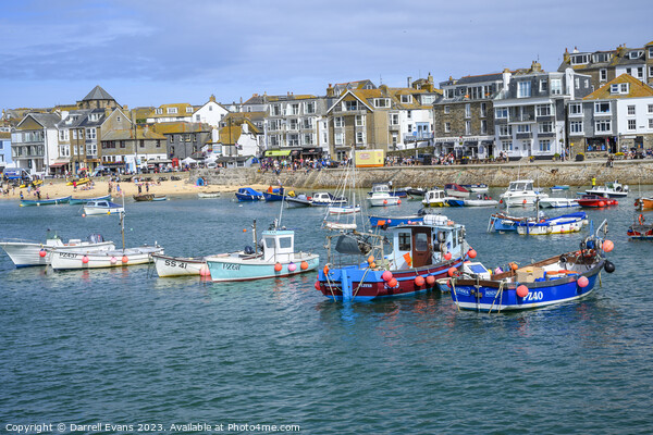 Boats at St Ives Picture Board by Darrell Evans