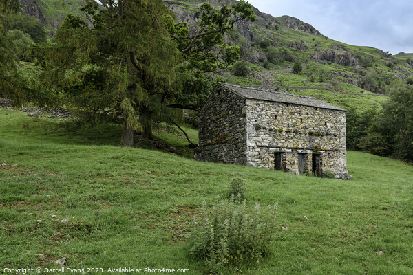 Langdale Stone Barn Picture Board by Darrell Evans