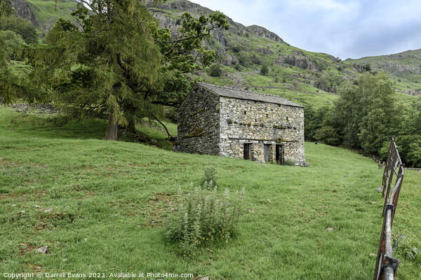 Langdale Barn and Fence Picture Board by Darrell Evans