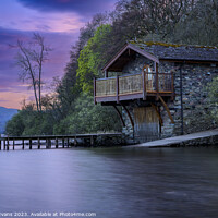 Buy canvas prints of Lakeside Boathouse by Darrell Evans