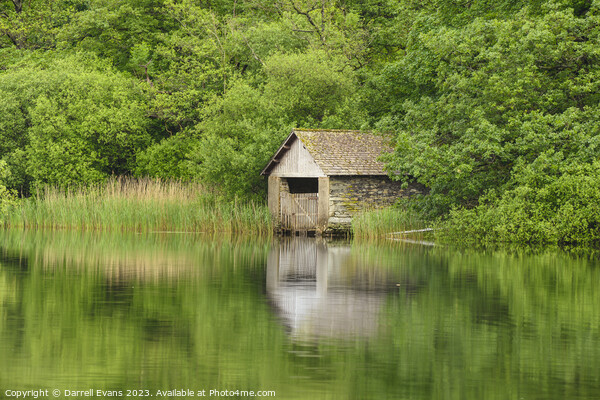 Rydal Water Boathouse Picture Board by Darrell Evans
