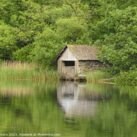 Buy canvas prints of Rydal Water Boathouse by Darrell Evans