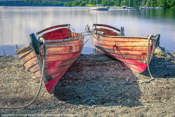 Rowing boat at Ambleside Picture Board by Darrell Evans