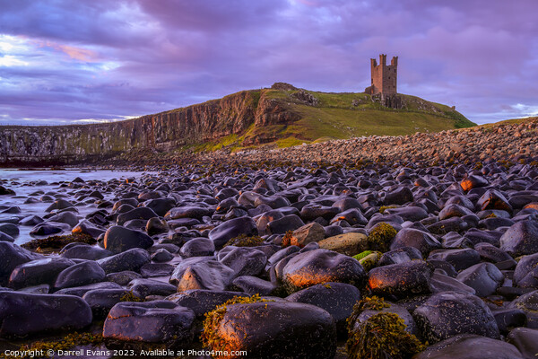 Dunstanburgh Castle Tower Picture Board by Darrell Evans