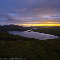 Buy canvas prints of Loch Diabaigas Airde Sunset by Darrell Evans