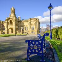 Buy canvas prints of Cartright Hall and Bench by Darrell Evans