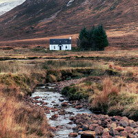 Buy canvas prints of Small white cottage by simon waldram