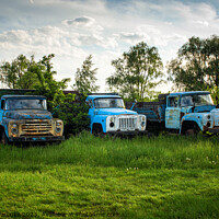 Buy canvas prints of old abandoned broken trucks by Lana Topoleva