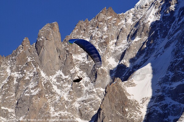Paragliding Chamonix Picture Board by Geoff Weeks