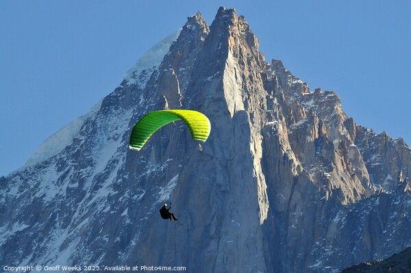 Paragliding in the Alps Picture Board by Geoff Weeks