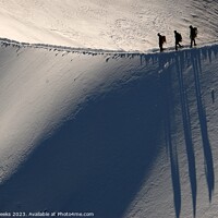 Buy canvas prints of Climbers on the ridge by Geoff Weeks