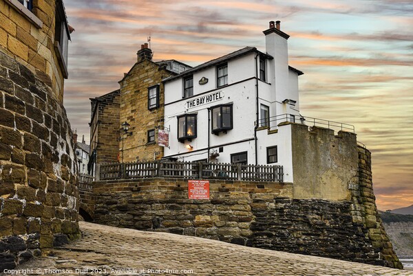 The Bay Hotel, Robin Hood’s Bay Picture Board by Thomson Duff