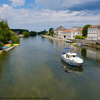 Buy canvas prints of scenic view of Charente river in Jarnac, Charente, Poitou-Charentes, Aquitaine by Chris Mann
