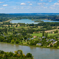 Buy canvas prints of panoramic scenic view of the river Seine from Barneville-sur-Seine, Eure, Normandy, France by Chris Mann