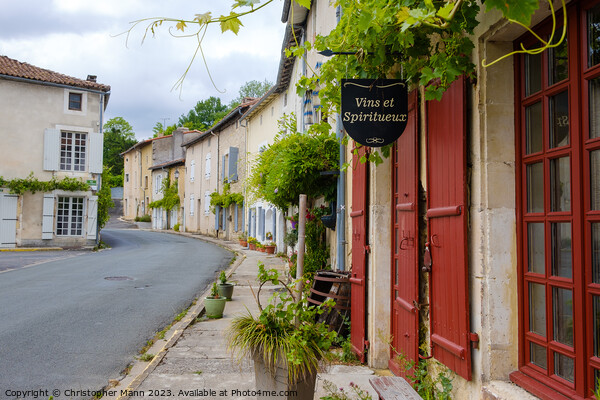 Street view in Verteuil-sur-Charente, Charente, Poitou-Charente, France Picture Board by Chris Mann
