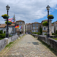 Buy canvas prints of Pont-Vieux,  Confolens, Charente, France by Chris Mann