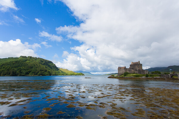 Wide view of Eilean Donan Castle and Loch Duich Picture Board by Chris Mann