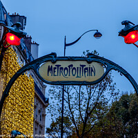 Buy canvas prints of Art Deco entrance sign for the Paris Metro by Chris Mann