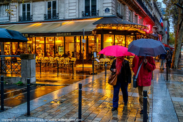 Paris in the rain Picture Board by Chris Mann