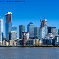 Buy canvas prints of City of London skyline - Canary Wharf by Chris Mann