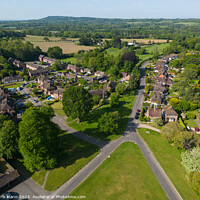 Buy canvas prints of Aerial view of Shamley Green, Surrey UK looking west by Chris Mann