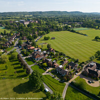 Buy canvas prints of Aerial view of Cranleigh Surrey UK looking east by Chris Mann