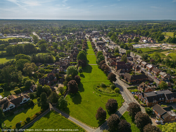 Aerial view of Cranleigh Surrey UK looking south Picture Board by Chris Mann